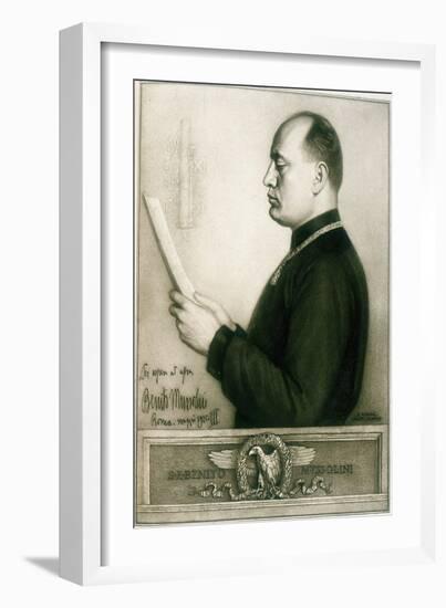 Benito Mussolini, 1925-null-Framed Giclee Print