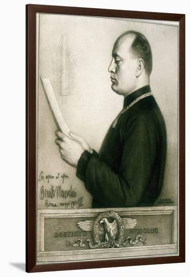 Benito Mussolini, 1925-null-Framed Giclee Print