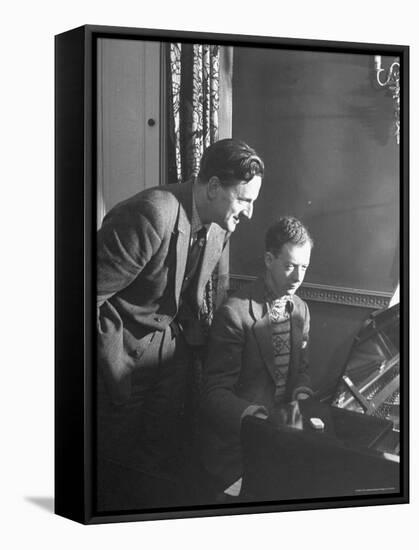 Benjamin Britten Rehearsing with Peter Pears-George Rodger-Framed Stretched Canvas