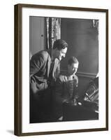 Benjamin Britten Rehearsing with Peter Pears-George Rodger-Framed Premium Photographic Print