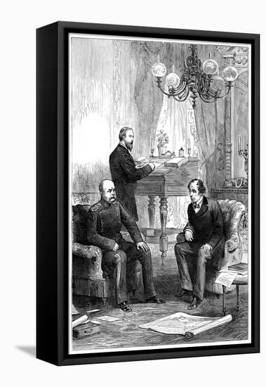 Benjamin Disraeli (1804-188) Meeting with Otto Von Bismarck (1815-189), Berlin, 1878-null-Framed Stretched Canvas