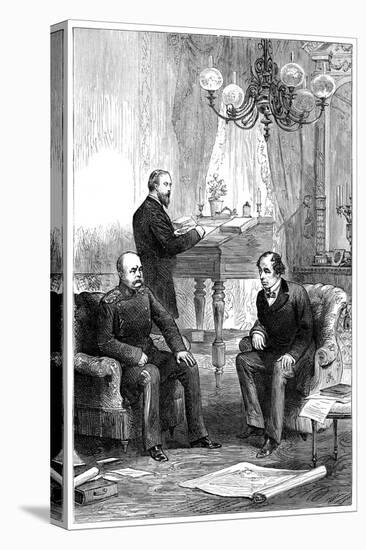 Benjamin Disraeli (1804-188) Meeting with Otto Von Bismarck (1815-189), Berlin, 1878-null-Stretched Canvas