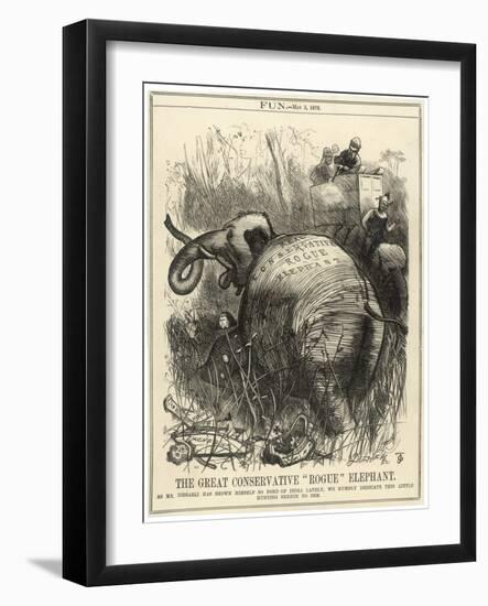 Benjamin Disraeli Dizzy Has Turned the Conservative Party into a Rogue Elephant-null-Framed Art Print