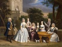 Group Portrait of a Family, in the Grounds of a Country House-Benjamin Ferrers-Framed Stretched Canvas