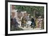 Benjamin Franklin (1706-1790), Alexander Hamilton (1755-1804) and Others Discussing the Conception-null-Framed Giclee Print