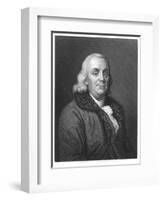 Benjamin Franklin, 18th Century American Scientist, Inventor and Statesman, 1835-Joseph Siffred Duplessis-Framed Giclee Print