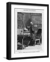 Benjamin Franklin American Statesman Scientist and Philosopher in His Physics Lab at Philadelphia-Yan D'argent-Framed Photographic Print