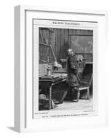 Benjamin Franklin American Statesman Scientist and Philosopher in His Physics Lab at Philadelphia-Yan D'argent-Framed Photographic Print