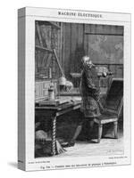 Benjamin Franklin American Statesman Scientist and Philosopher in His Physics Lab at Philadelphia-Yan D'argent-Stretched Canvas