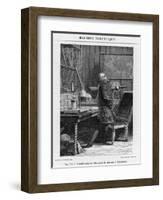 Benjamin Franklin American Statesman Scientist and Philosopher in His Physics Lab at Philadelphia-Yan D'argent-Framed Photographic Print