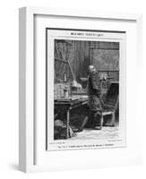 Benjamin Franklin American Statesman Scientist and Philosopher in His Physics Lab at Philadelphia-Yan D'argent-Framed Photographic Print