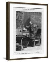 Benjamin Franklin American Statesman Scientist and Philosopher in His Physics Lab at Philadelphia-Yan D'argent-Framed Photographic Print