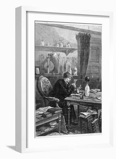 Benjamin Franklin American Statesman Scientist and Philosopher Working in His Study-null-Framed Photographic Print