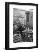 Benjamin Franklin American Statesman Scientist and Philosopher Working in His Study-null-Framed Photographic Print