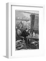 Benjamin Franklin American Statesman Scientist and Philosopher Working in His Study-null-Framed Photographic Print