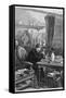 Benjamin Franklin American Statesman Scientist and Philosopher Working in His Study-null-Framed Stretched Canvas