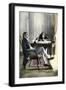 Benjamin Franklin and Richard Oswald in Paris Discussing the Peace Treaty-null-Framed Premium Giclee Print