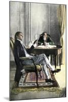 Benjamin Franklin and Richard Oswald in Paris Discussing the Peace Treaty-null-Mounted Giclee Print