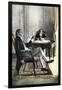 Benjamin Franklin and Richard Oswald in Paris Discussing the Peace Treaty-null-Framed Giclee Print