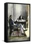 Benjamin Franklin and Richard Oswald in Paris Discussing the Peace Treaty-null-Framed Stretched Canvas