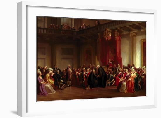 Benjamin Franklin Appearing before the Privy Council-Christian Schussele-Framed Giclee Print