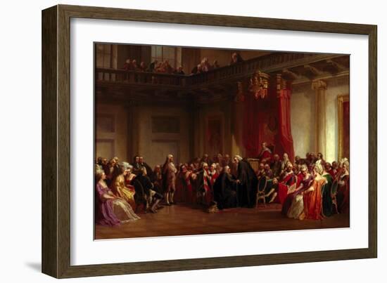 Benjamin Franklin Appearing before the Privy Council-Christian Schussele-Framed Giclee Print