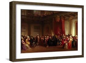 Benjamin Franklin Appearing before the Privy Council-Christian Schussele-Framed Giclee Print