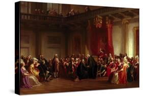 Benjamin Franklin Appearing before the Privy Council-Christian Schussele-Stretched Canvas
