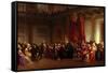 Benjamin Franklin Appearing before the Privy Council-Christian Schussele-Framed Stretched Canvas