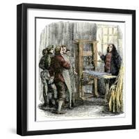 Benjamin Franklin at His Printing Press, Philadelphia-null-Framed Giclee Print