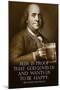 Benjamin Franklin Beer is Proof God Loves Us Art Print Poster-null-Mounted Poster