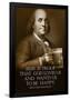 Benjamin Franklin Beer is Proof God Loves Us Art Print Poster-null-Framed Poster