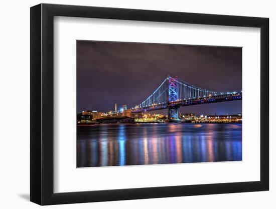 Benjamin Franklin Bridge at Night-michaelmill-Framed Photographic Print