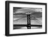 Benjamin Franklin Bridge (b/w)-Erin Clark-Framed Art Print