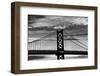 Benjamin Franklin Bridge (b/w)-Erin Clark-Framed Art Print