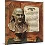 "Benjamin Franklin - bust and quote," January 19, 1946-John Atherton-Mounted Giclee Print