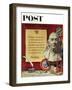 "Benjamin Franklin - Bust and Quote" Saturday Evening Post Cover, January 18, 1958-Stanley Meltzoff-Framed Giclee Print