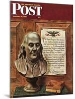 "Benjamin Franklin - bust and quote," Saturday Evening Post Cover, January 19, 1946-John Atherton-Mounted Giclee Print