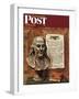 "Benjamin Franklin - bust and quote," Saturday Evening Post Cover, January 19, 1946-John Atherton-Framed Giclee Print