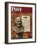 "Benjamin Franklin - bust and quote," Saturday Evening Post Cover, January 19, 1946-John Atherton-Framed Premium Giclee Print