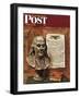 "Benjamin Franklin - bust and quote," Saturday Evening Post Cover, January 19, 1946-John Atherton-Framed Premium Giclee Print