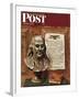 "Benjamin Franklin - bust and quote," Saturday Evening Post Cover, January 19, 1946-John Atherton-Framed Giclee Print