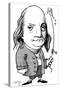 Benjamin Franklin, Caricature-Gary Gastrolab-Stretched Canvas