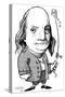 Benjamin Franklin, Caricature-Gary Gastrolab-Stretched Canvas