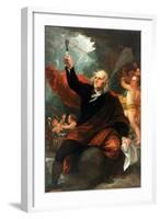 Benjamin Franklin Drawing Electricity from the Sky-Benjamin West-Framed Art Print