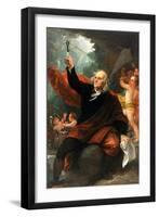 Benjamin Franklin Drawing Electricity from the Sky-Benjamin West-Framed Art Print