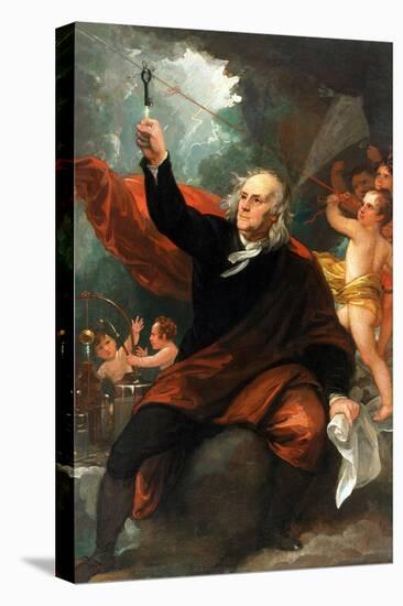 Benjamin Franklin Drawing Electricity from the Sky-Benjamin West-Stretched Canvas