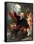 Benjamin Franklin Drawing Electricity from the Sky-Benjamin West-Framed Stretched Canvas