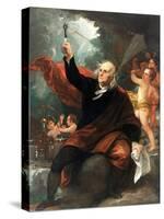 Benjamin Franklin Drawing Electricity from the Sky-Benjamin West-Stretched Canvas