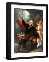 Benjamin Franklin Drawing Electricity from the Sky-Benjamin West-Framed Giclee Print